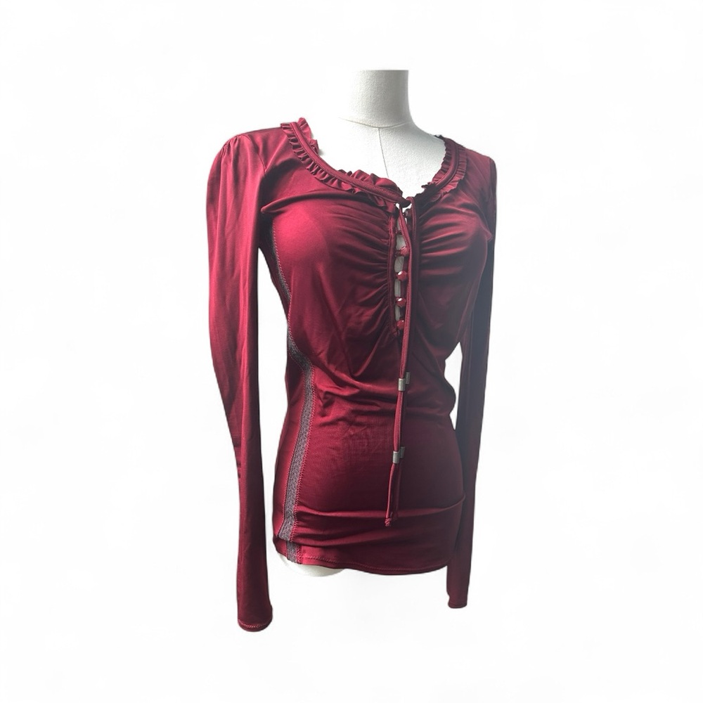 Just Cavalli  Burgundy Long Sleeve Top
